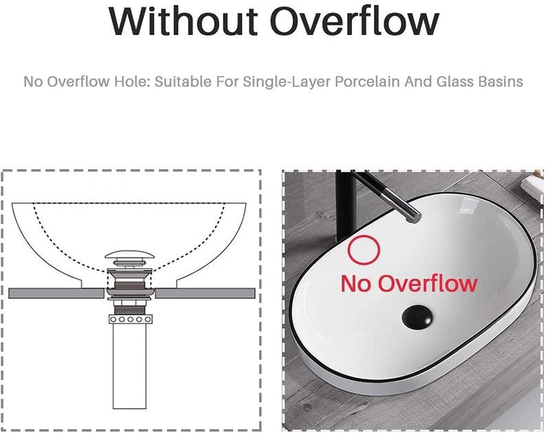 RANDOM Black Bathroom Sink Drain Stopper Without Overflow Pop Up Drain for Assembly Vessel Sink Solid Brass 83001MB. - Image 3